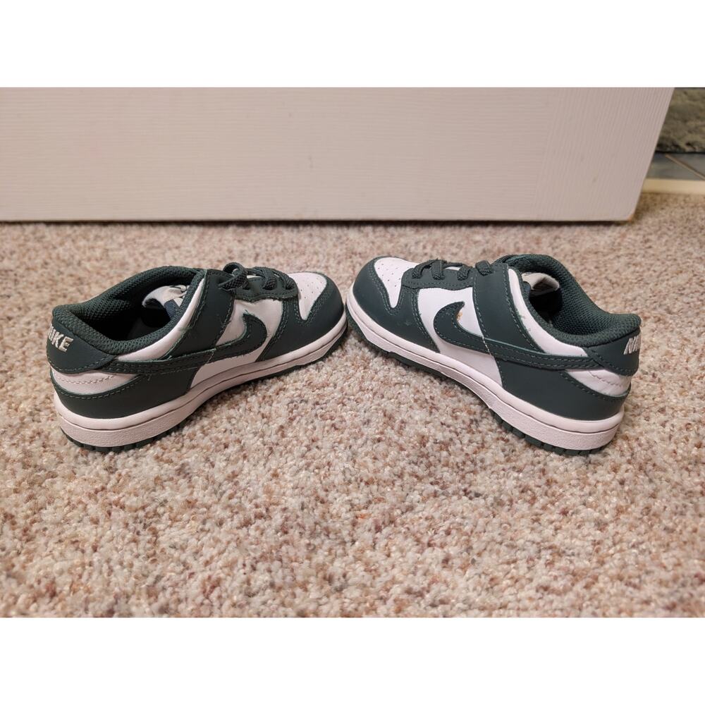 NIKE DUNK LOW (TDE) Kids/Toddler sneakers/shoes, size 9C, GREEN & WHITE - Picture 8 of 11